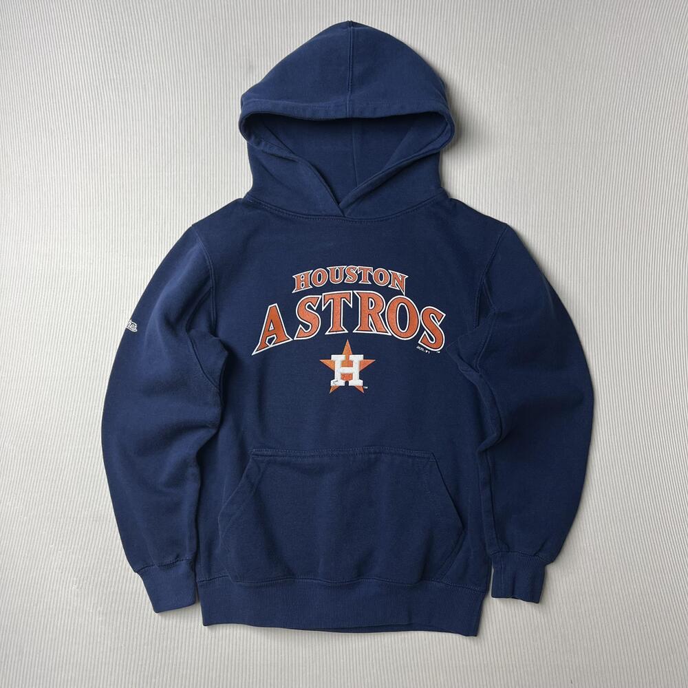 Houston Astros Hoodie Youth Boys Medium Blue MLB Baseball Stitches Pullover